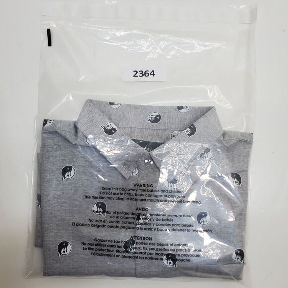 Molokai Surf Co. Shirt Men's XL Yin Yang Gray Yin Yang Button Down Short Sleeve - Picture 12 of 12